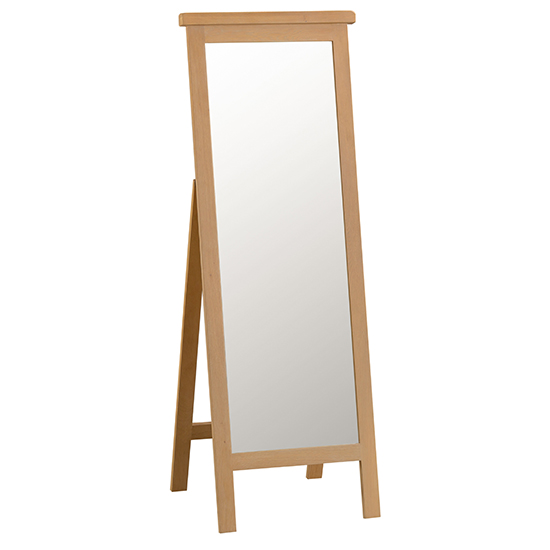Concan Wooden Cheval Floor Dressing Mirror In Medium Oak