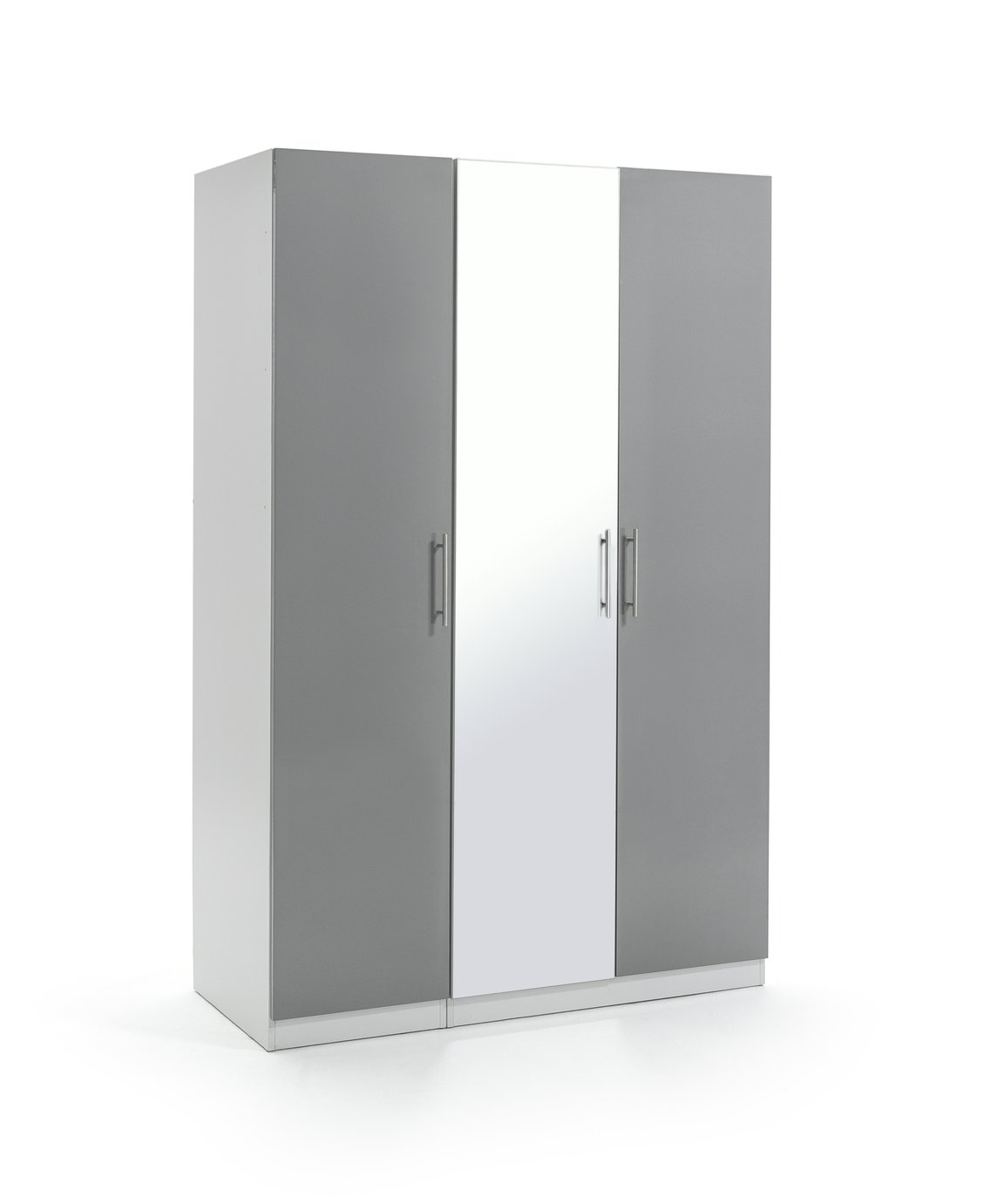 Habitat Munich 3 Door Mirror Wardrobe - Grey Gloss
