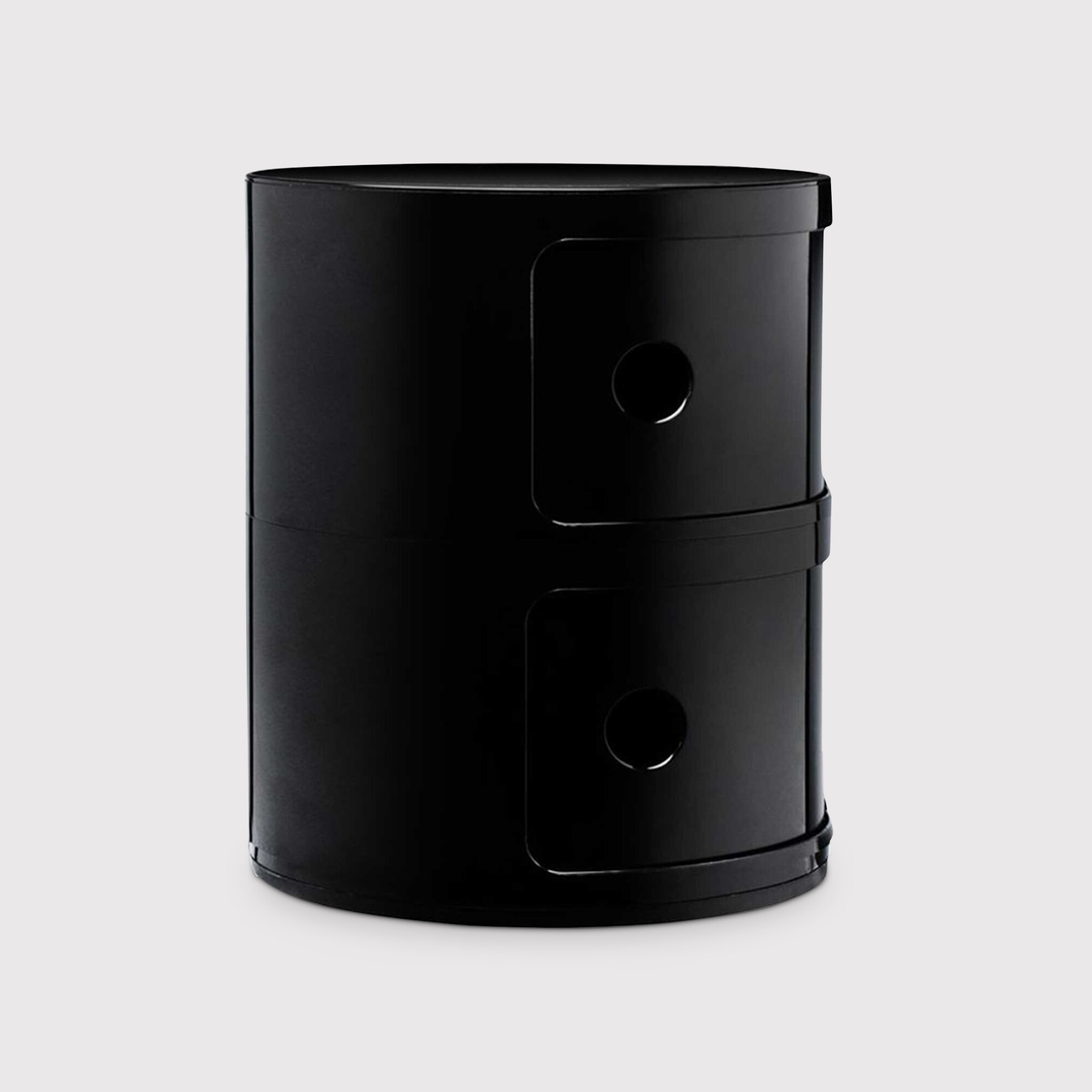 Kartell Componibili 2 Drawer Storage Unit Table, Black Plastic | Barker & Stonehouse