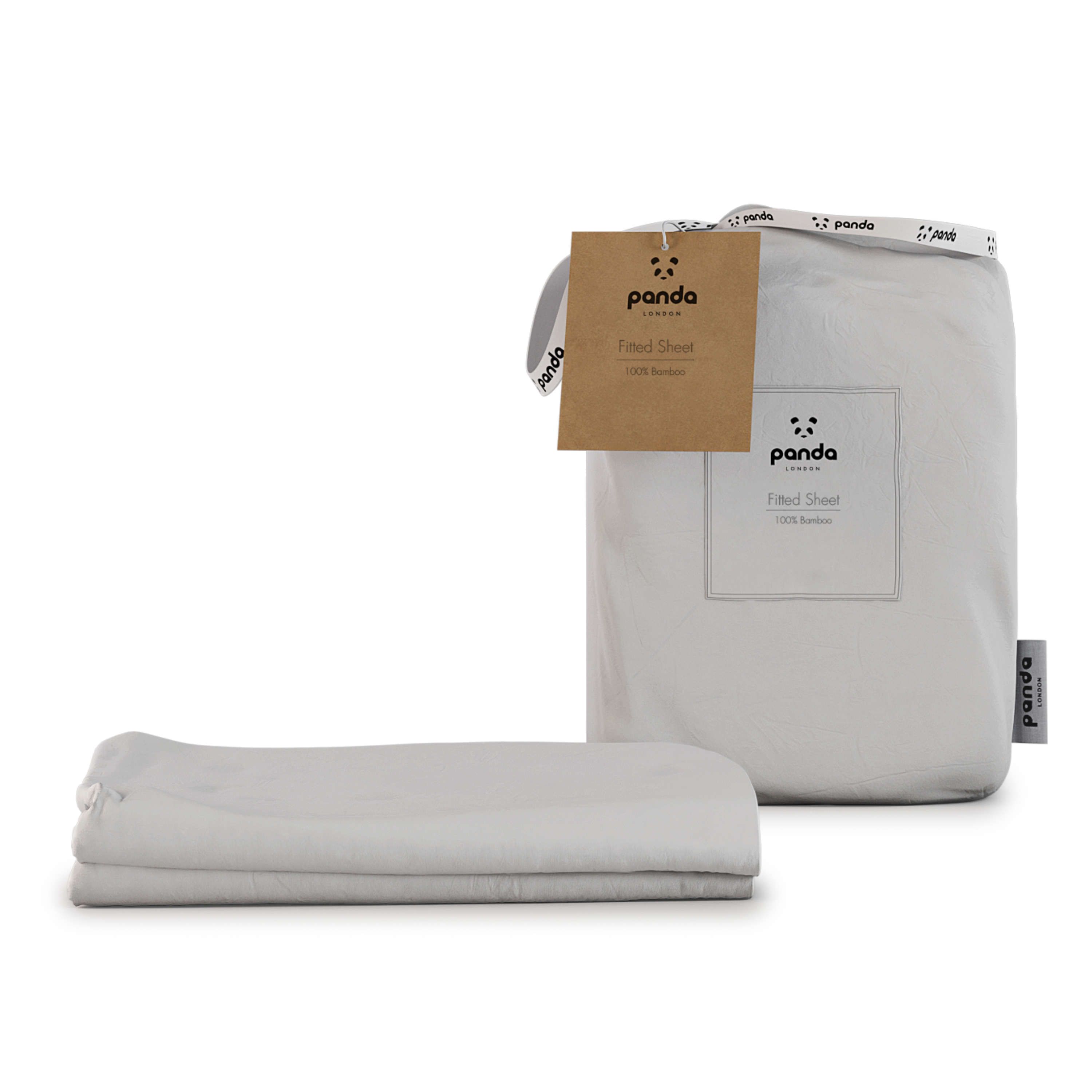Panda London 100% Bamboo Fitted Sheet - Cot & Cotbed (2-Pack) in White