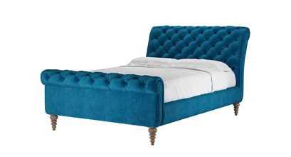 Knightsbridge Double Bed in Scuba Smart Velvet - sofa.com
