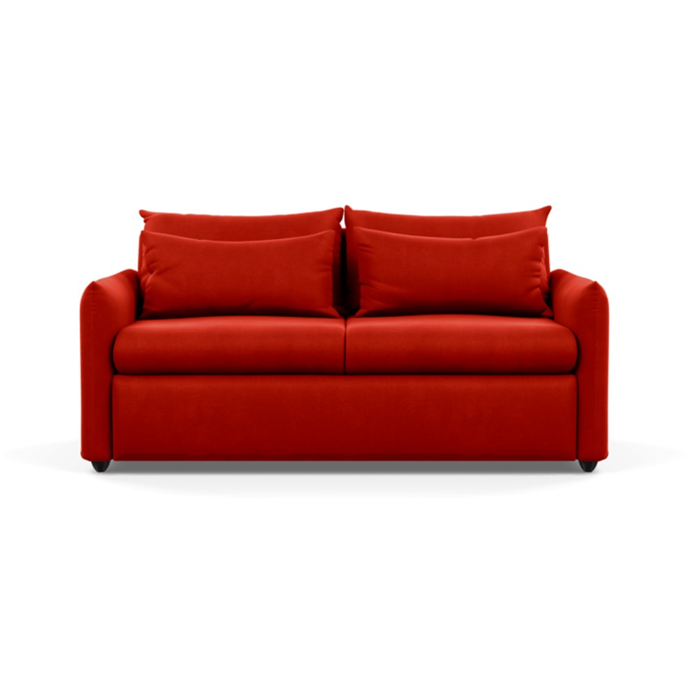 Heal's Pillow Sofa Bed Varese Velvet Terracotta Black Feet