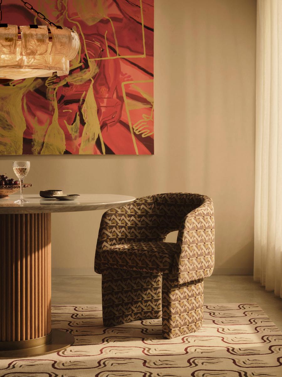 Morrell Dining Chair, Fulton Jacquard, Sage