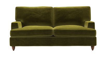 Isla 2 Seat Sofabed in Olive Cotton Matt Velvet - sofa.com