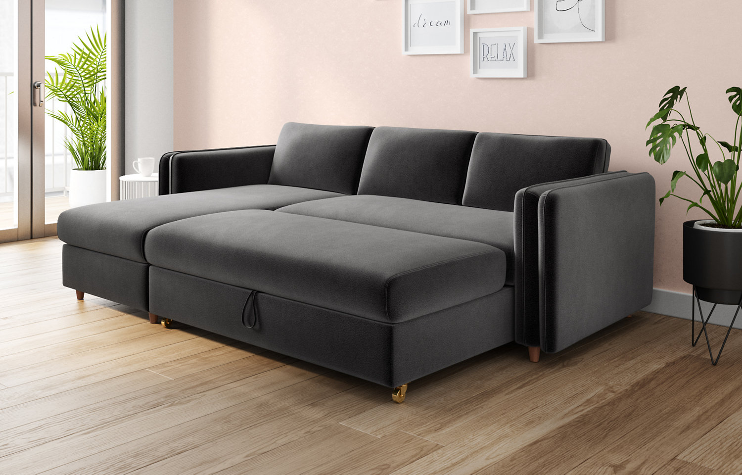 M&S Loft Jayden Chaise Storage Sofa Bed (Left-hand)