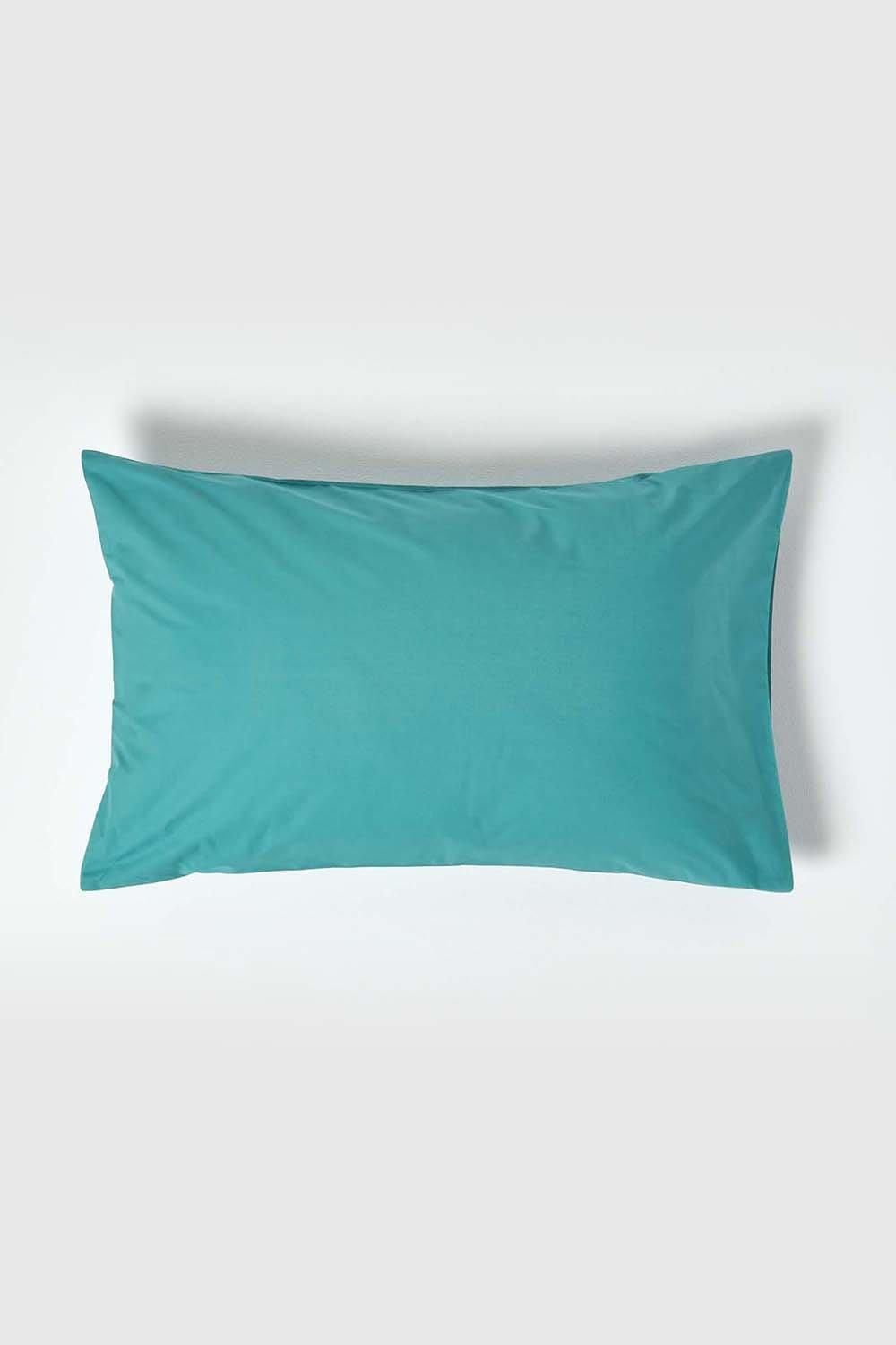 Homescapes Egyptian Cotton Housewife Pillowcase 200 TC, Standard Size in Teal