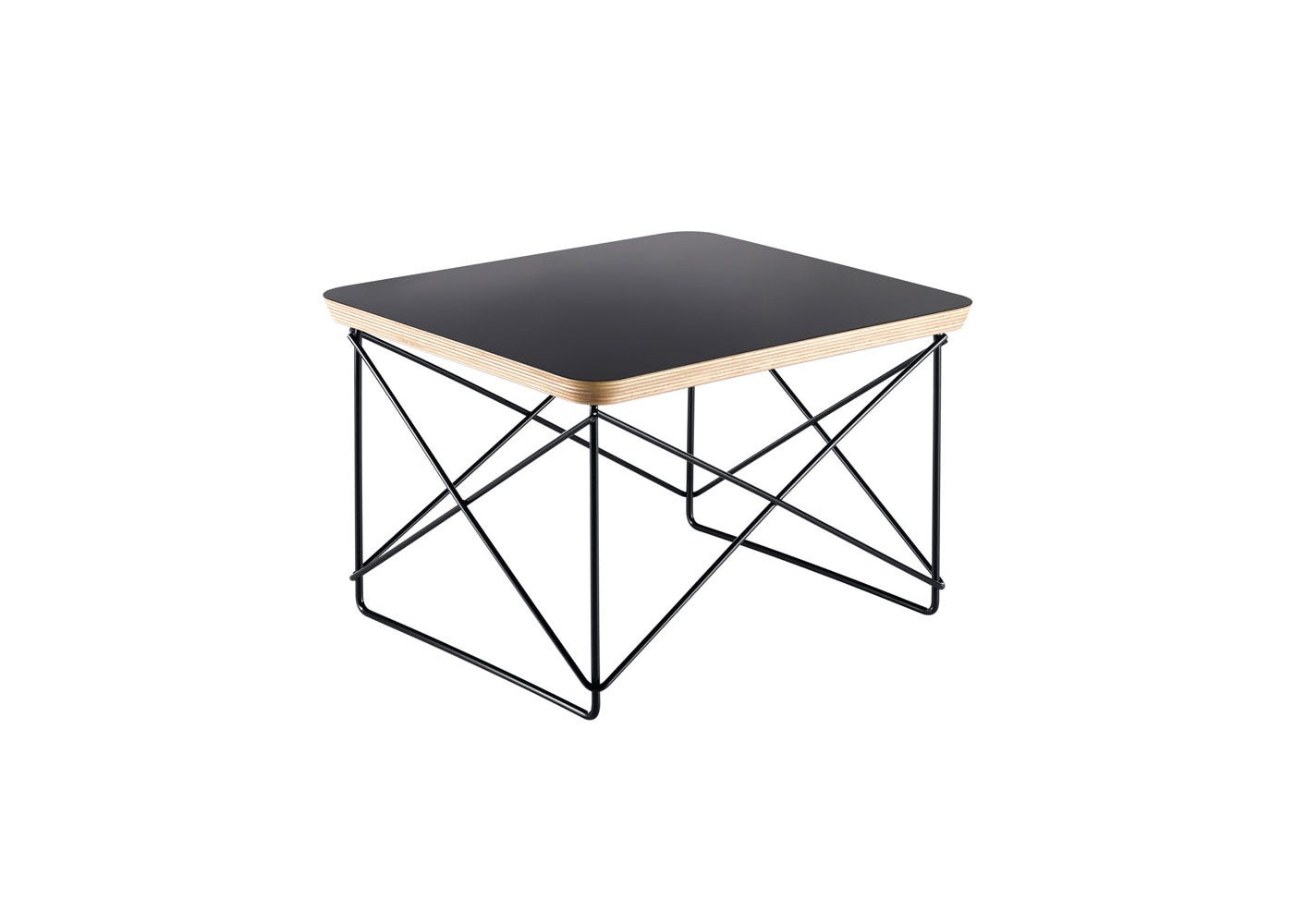 Vitra Occasional Table LTR Black with Basic Dark Legs