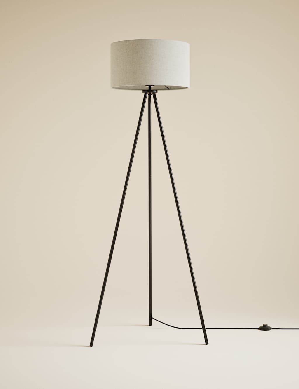 M&S Metal Tripod Floor Lamp Black