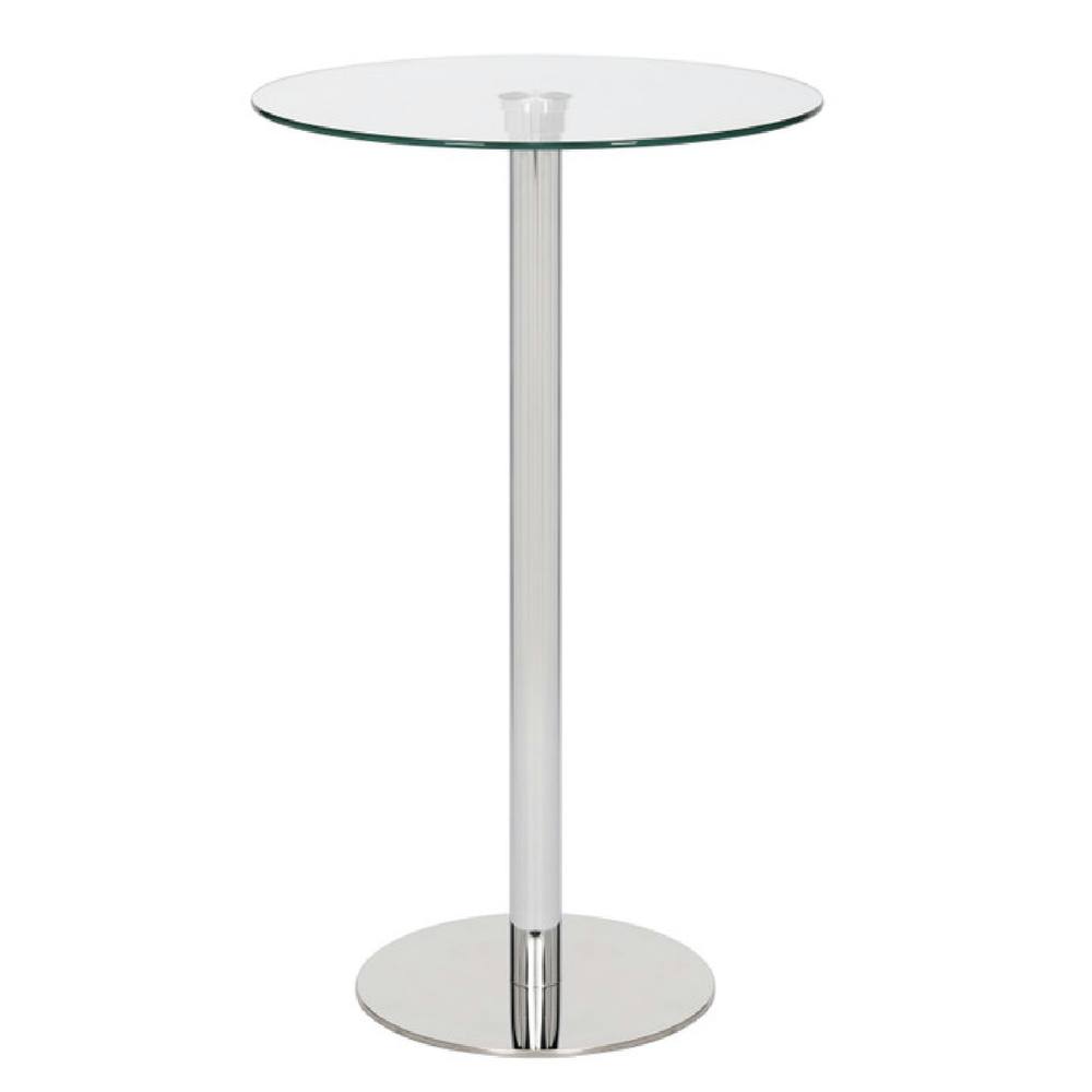 netfurniture Deluxe Como Poseur Table Round Clear Glass