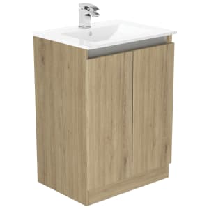 Newland Natural Oak Basin Floorstanding Unit - 600mm