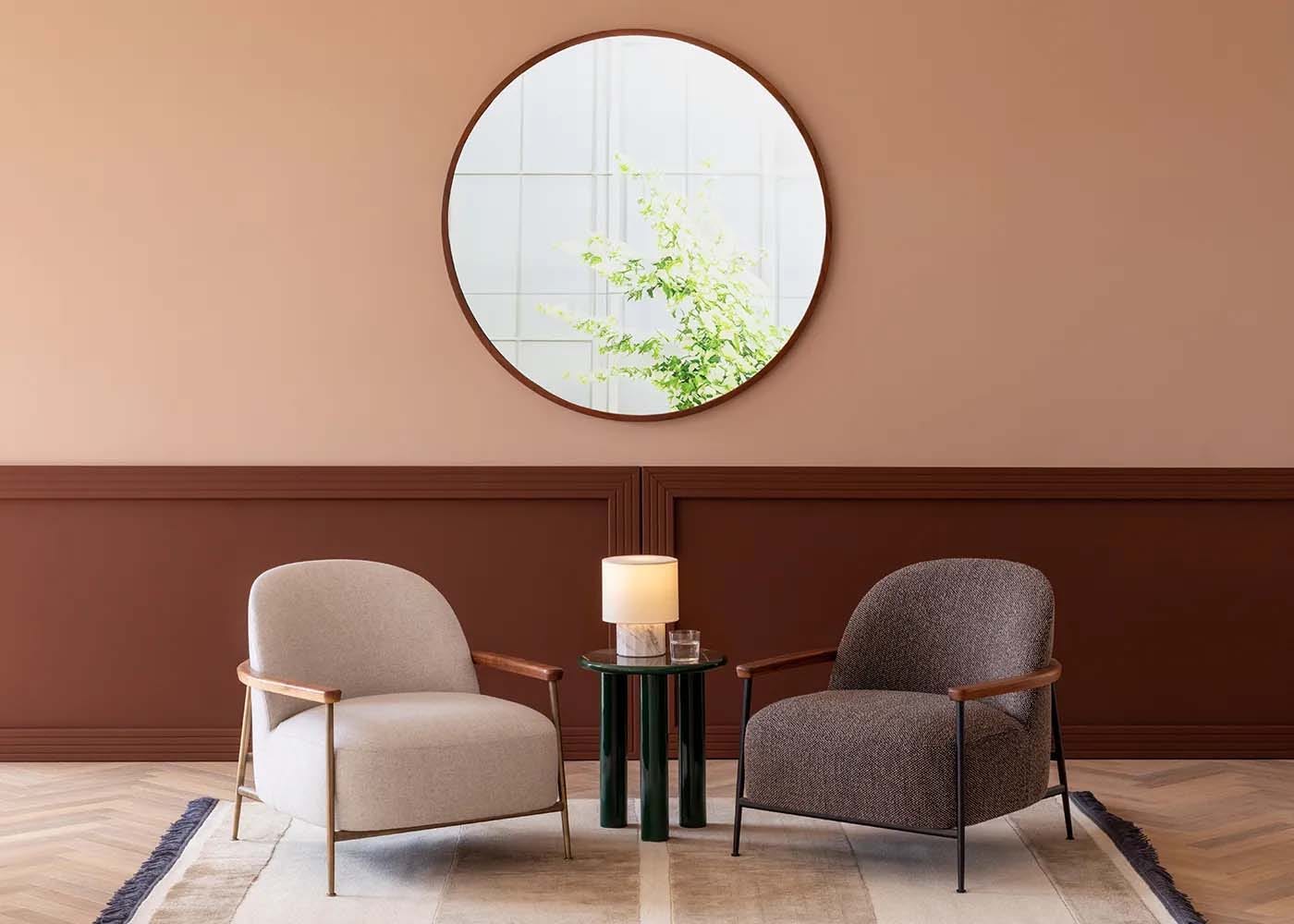 Heal's Anais Mirror Walnut Round 120cm 3