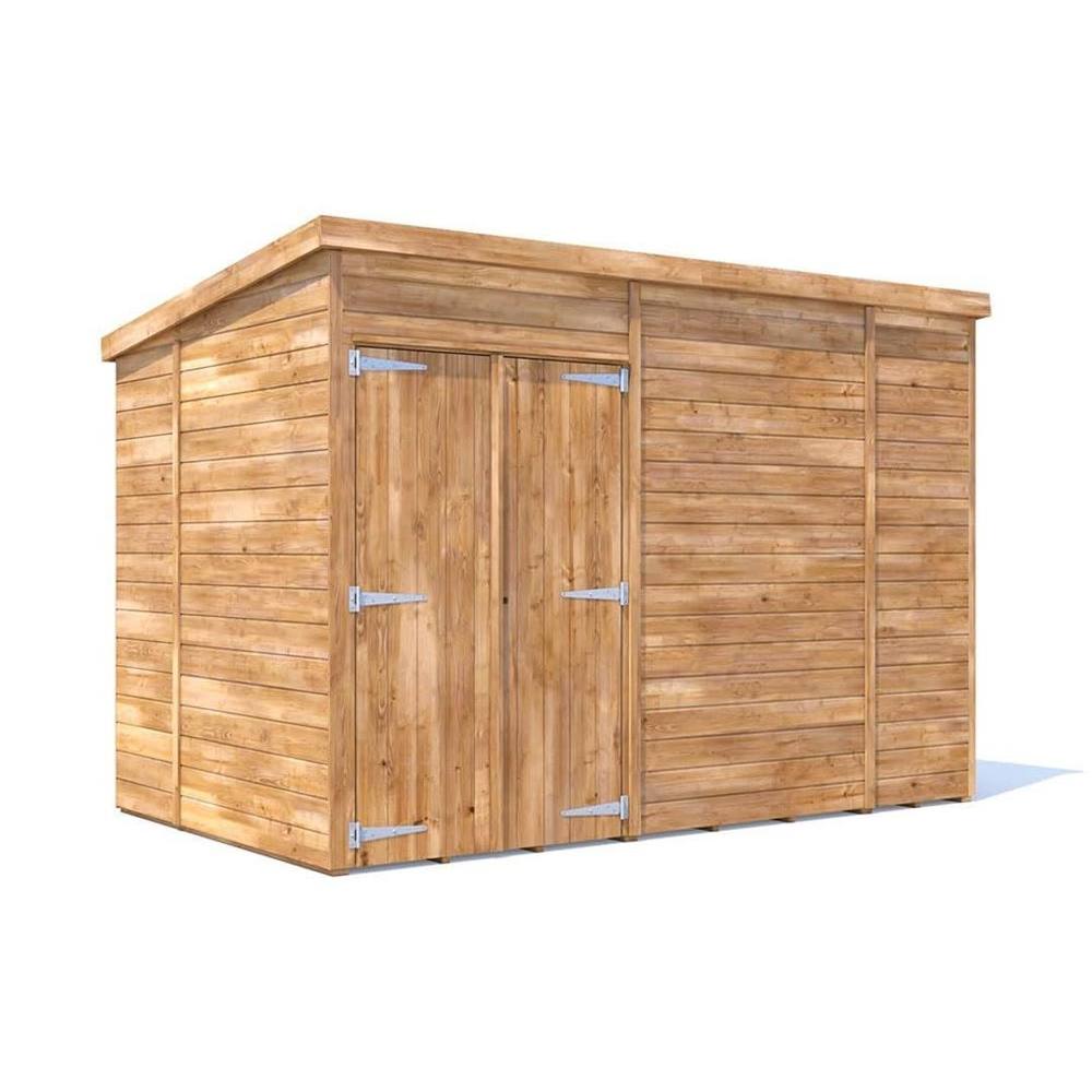 Dunster House Garden Shed 3 x 1.8m (10' x 6') 15mm Pent - Overlord Modular in Brown