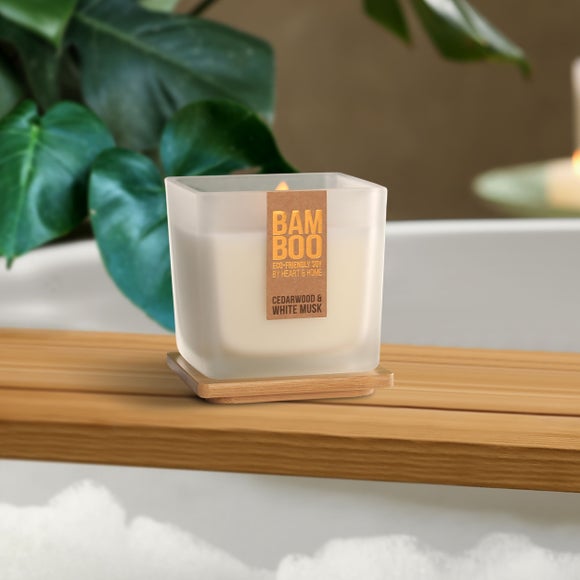 Heart and Home Bamboo Cedarwood & White Musk Jar Candle