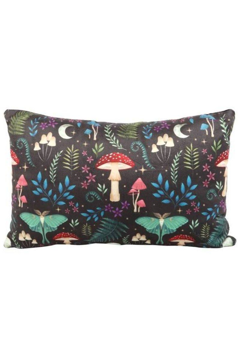 KDMD 40cm Rectangular Dark Forest Print Cushion in Black