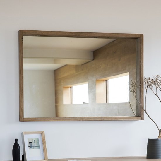 Kielder Bedroom Mirror With Wooden Frame In Oak