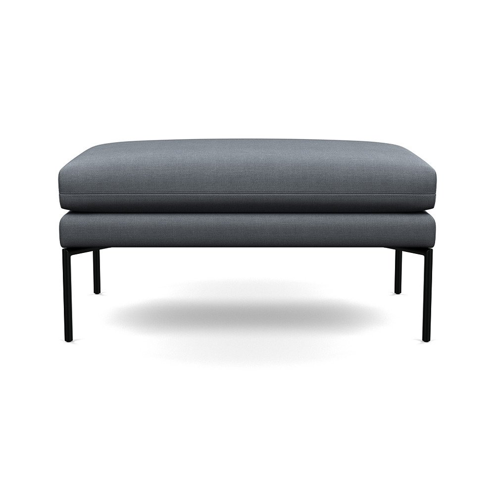 Heal's Matera Large Ottoman Siena Cotton Shale Grey Black Feet