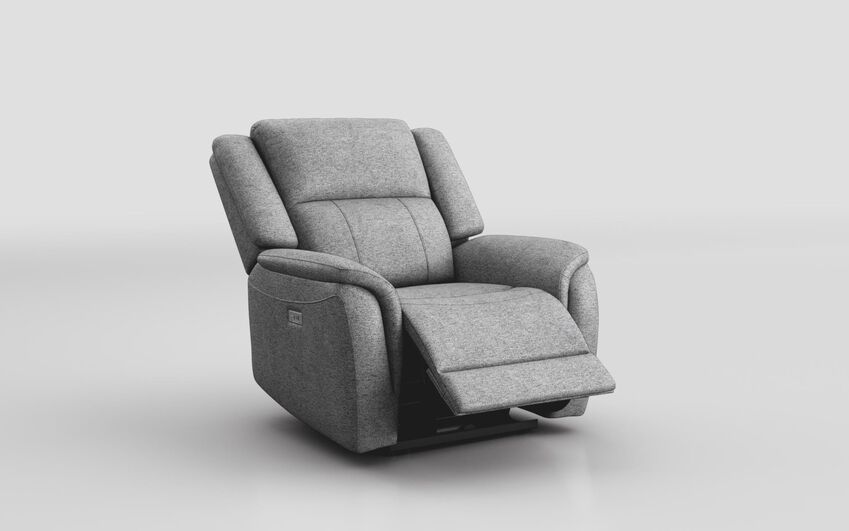 Blue Fabric Meleto Power Recliner Chair