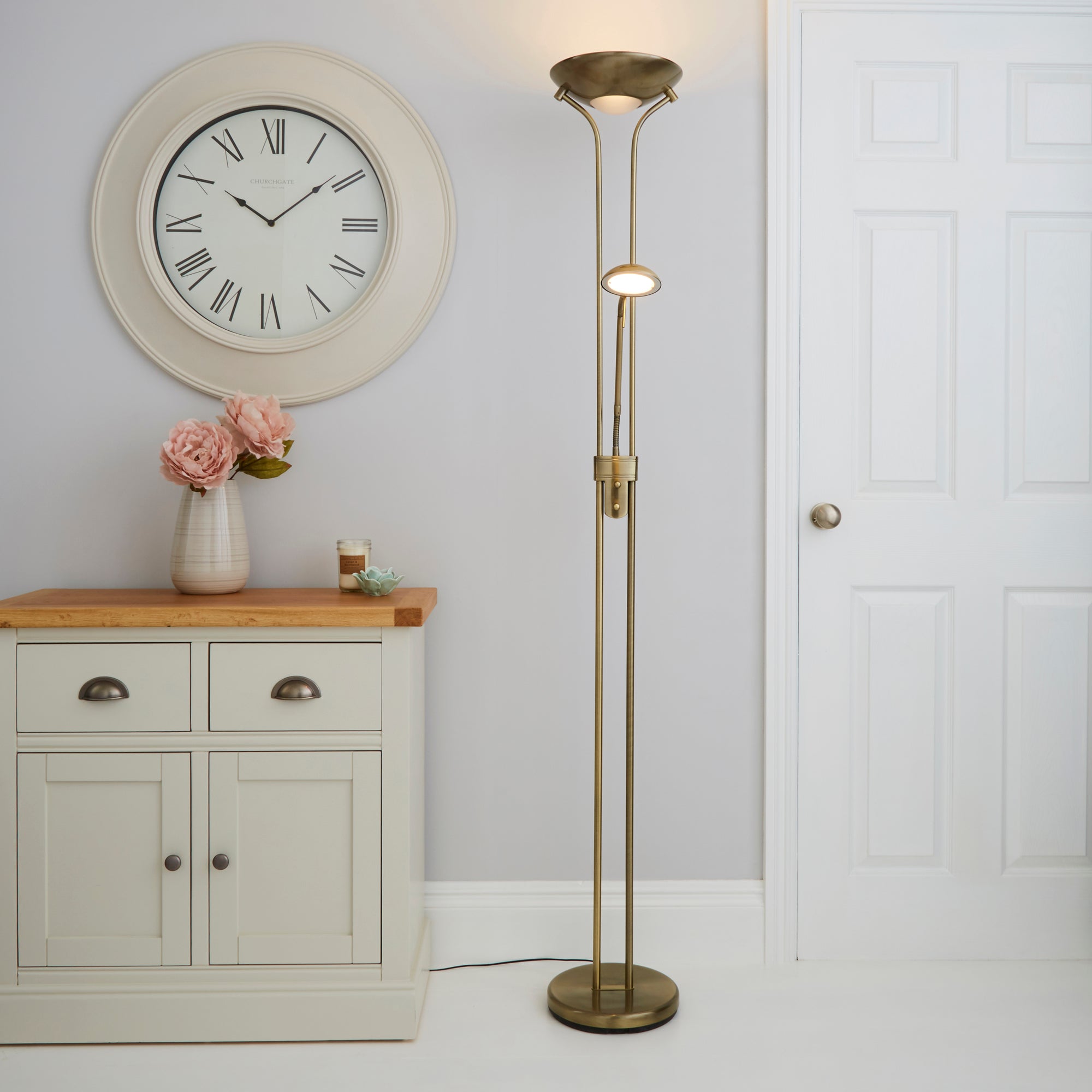 Uplighter Father and Child 2 Arm Floor Lamp