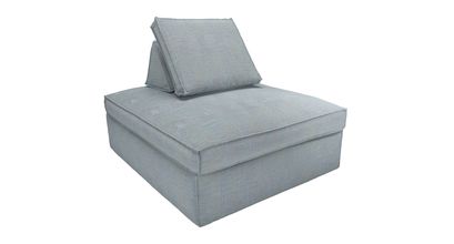 Harry Large Pouffe with bolster cushion in Buttermere Baylee Viscose Linen - sofa.com