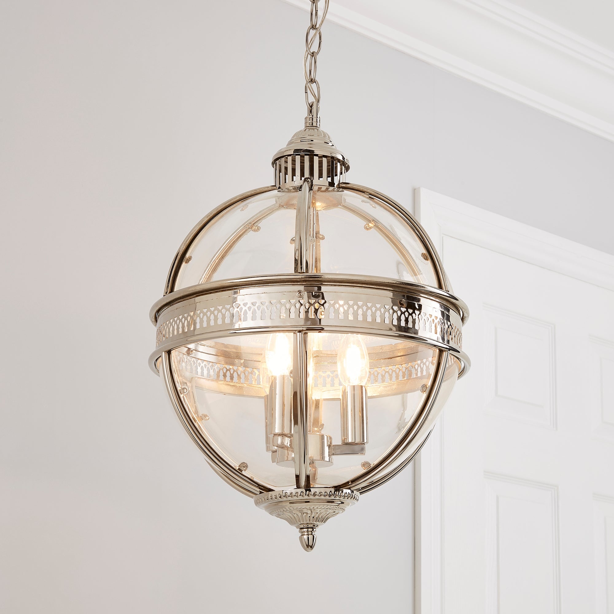Dorma Purity Nickson Globe Ceiling Fitting Nickel