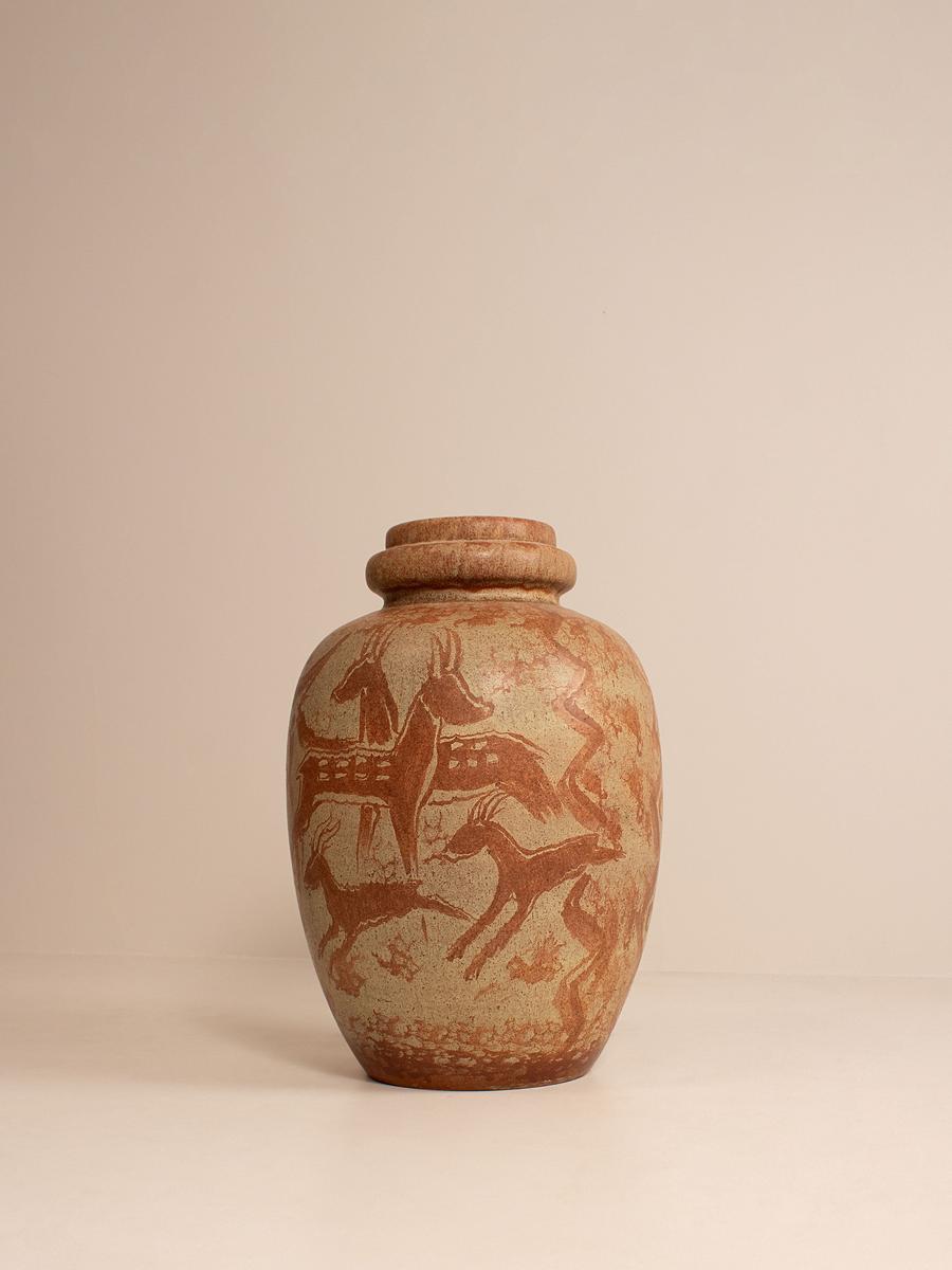 Vintage Painted Vase, Ceramic