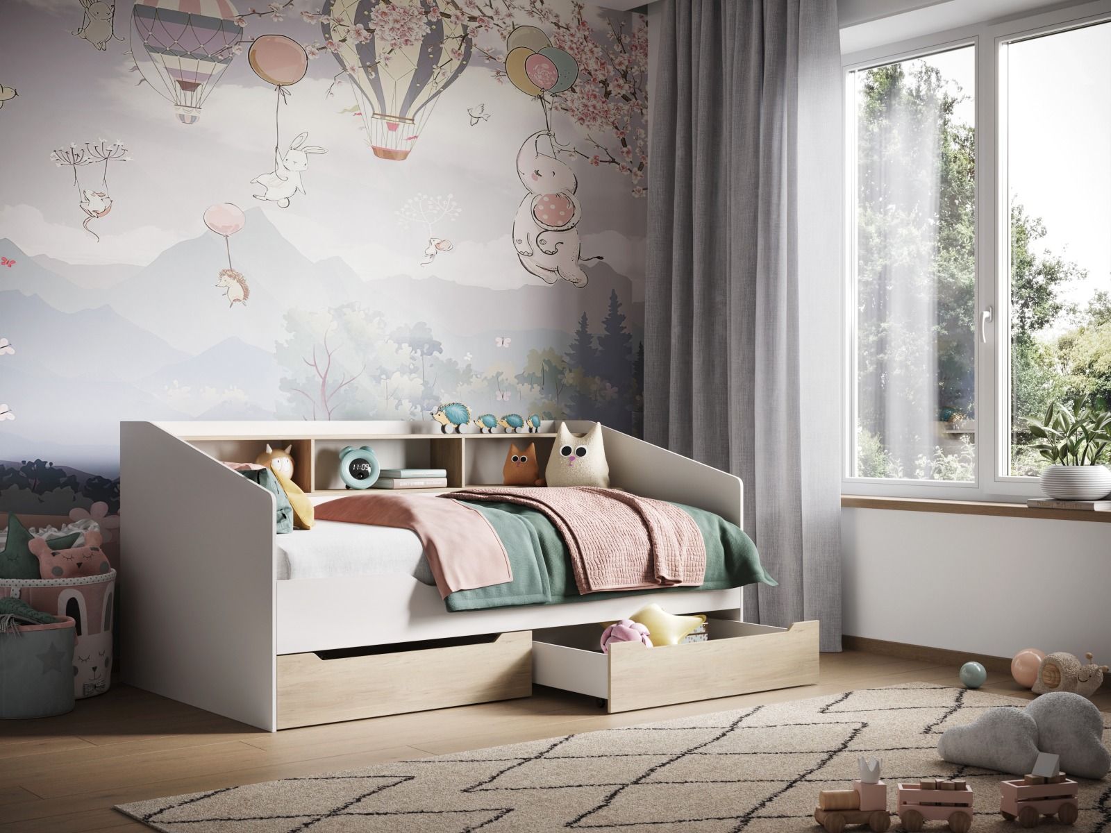 Flair Leni Day Bed in Light Oak