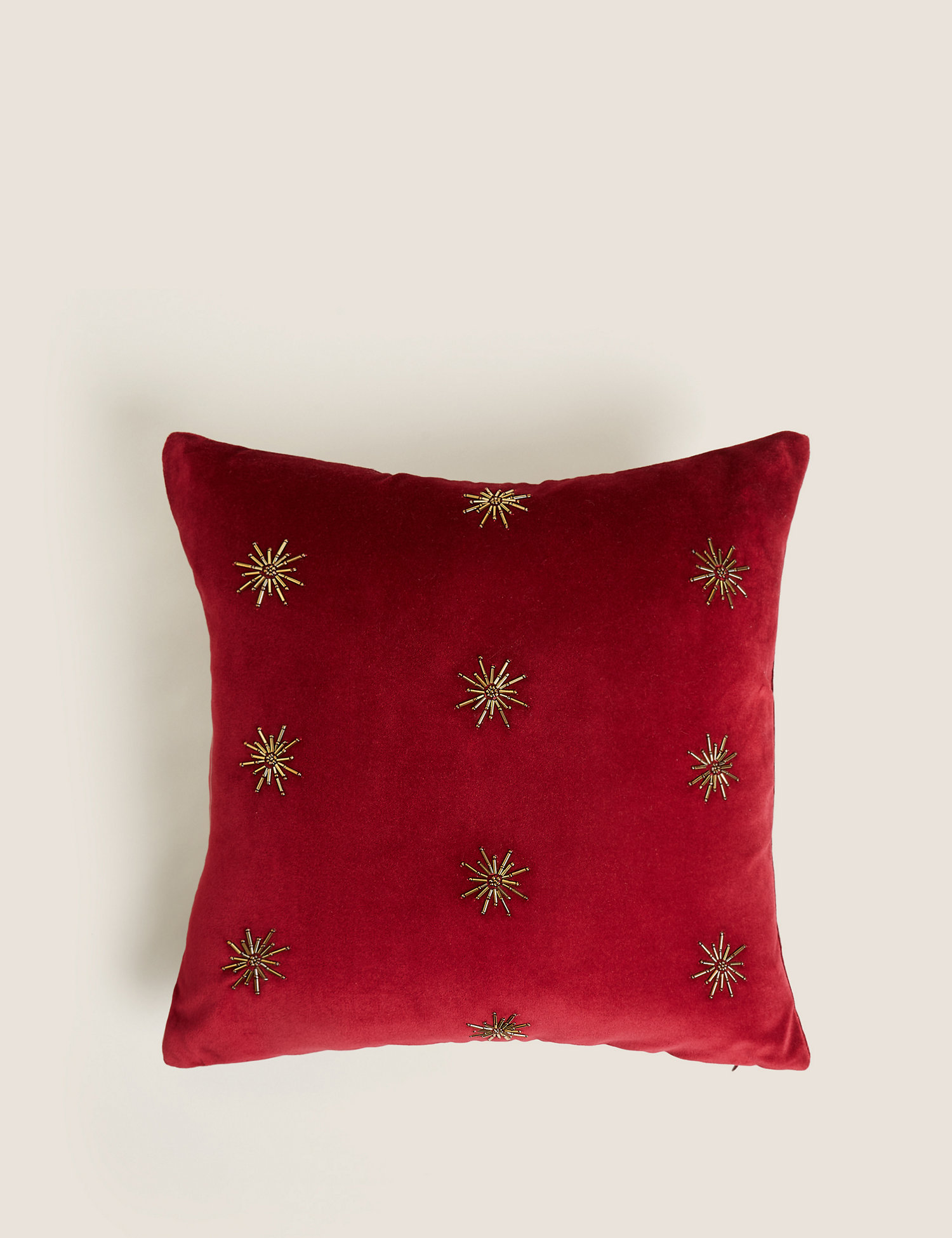 M&S Velvet Beaded Star Cushion