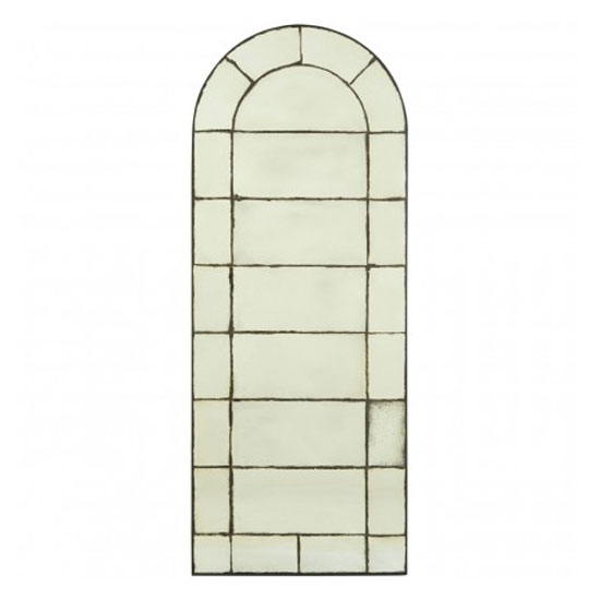 Raze Window Effect Wall Bedroom Mirror In Antique Brass Frame