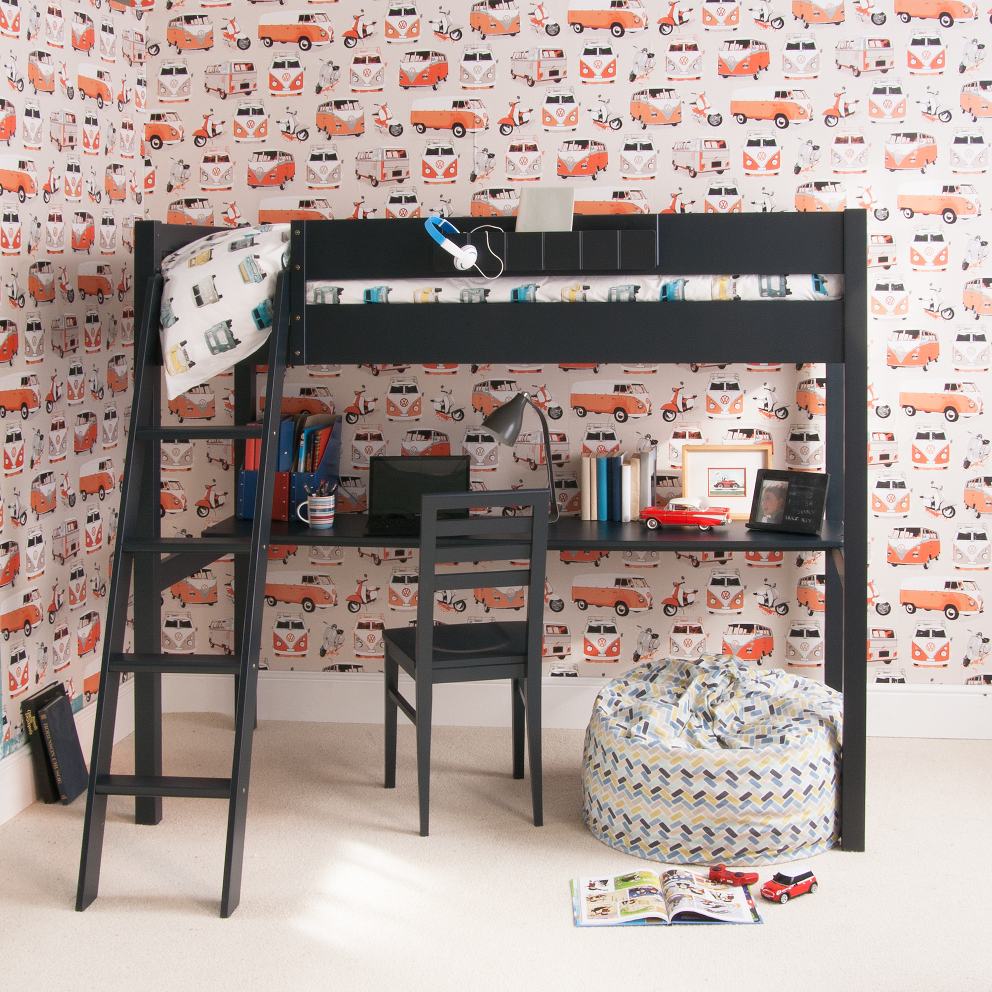Pippin Childrens Highsleeper with Full Length Desk