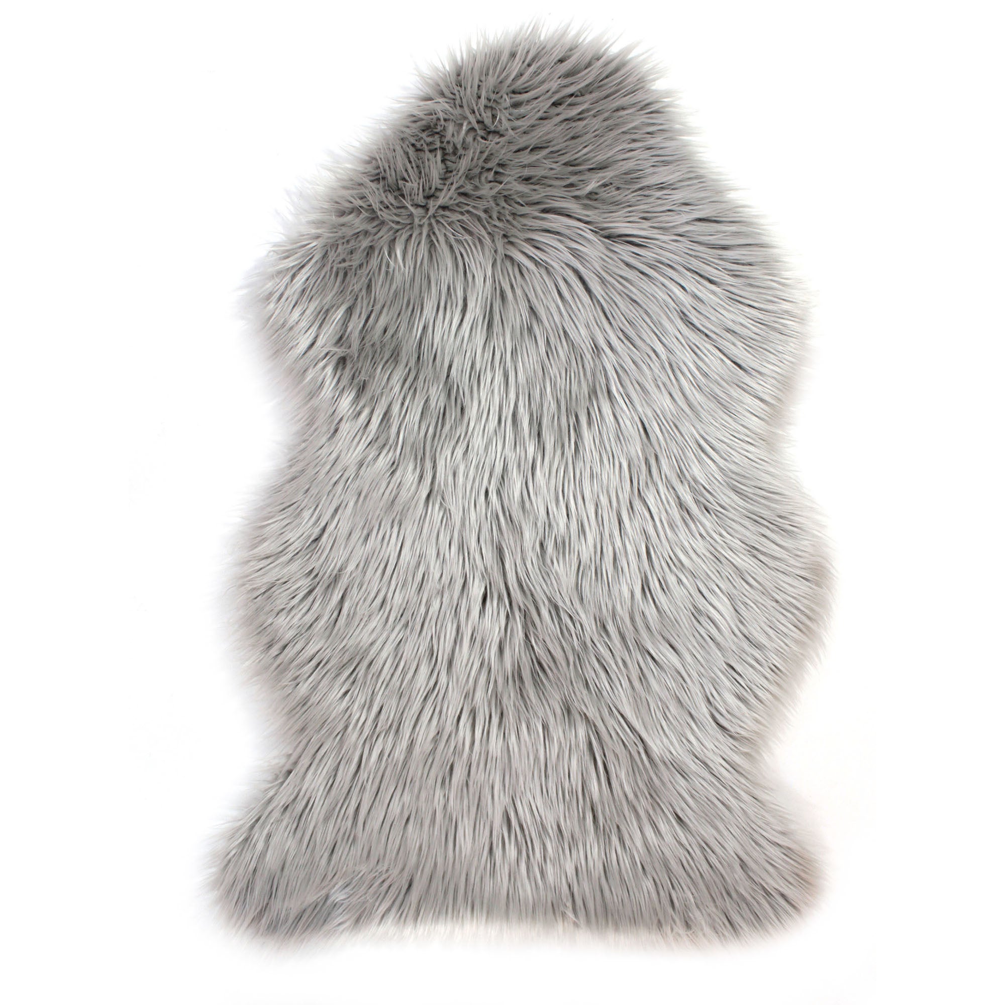 Single Pelt Faux Sheepskin Rug Grey