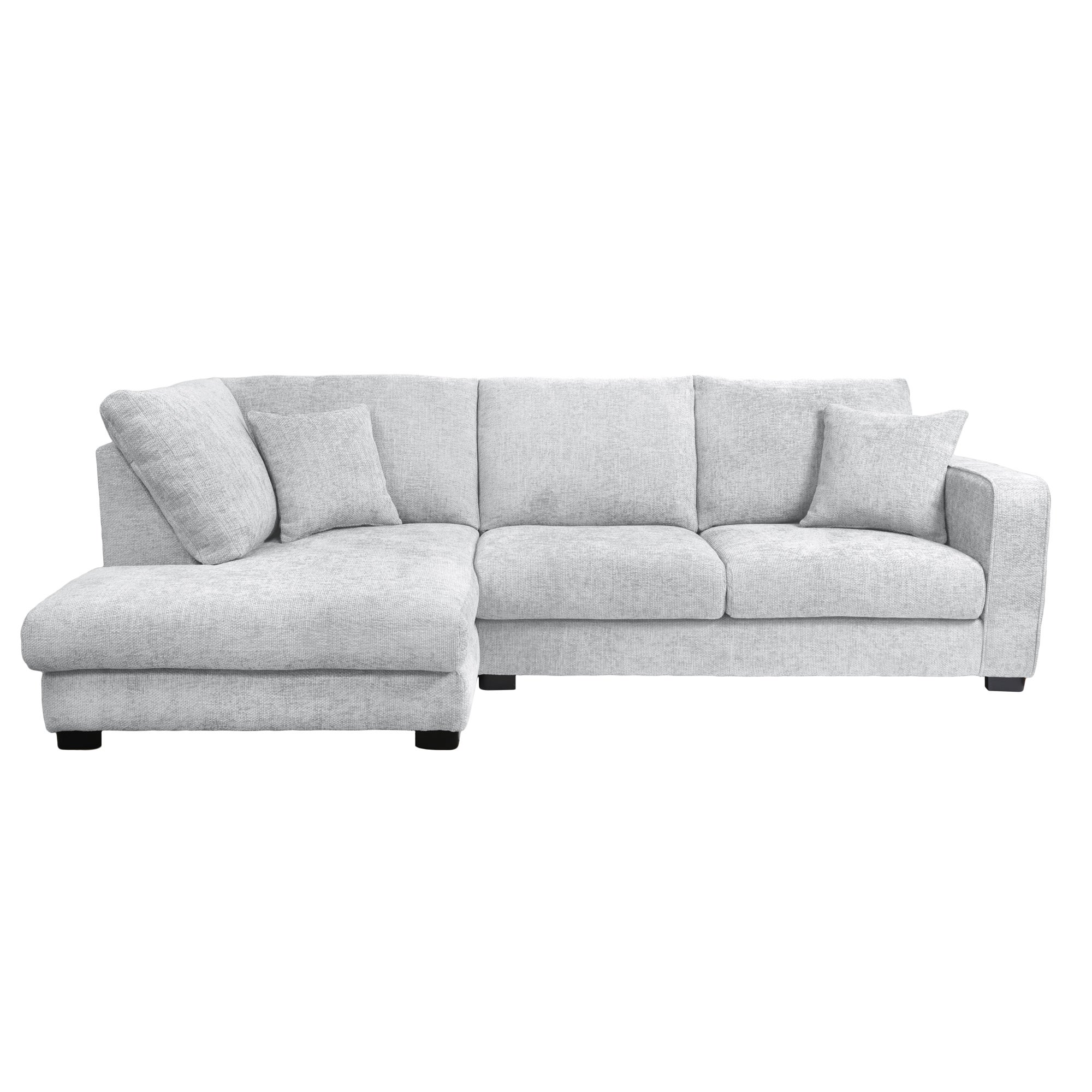 Carson Chunky Chenille Left Hand Corner Sofa Silver