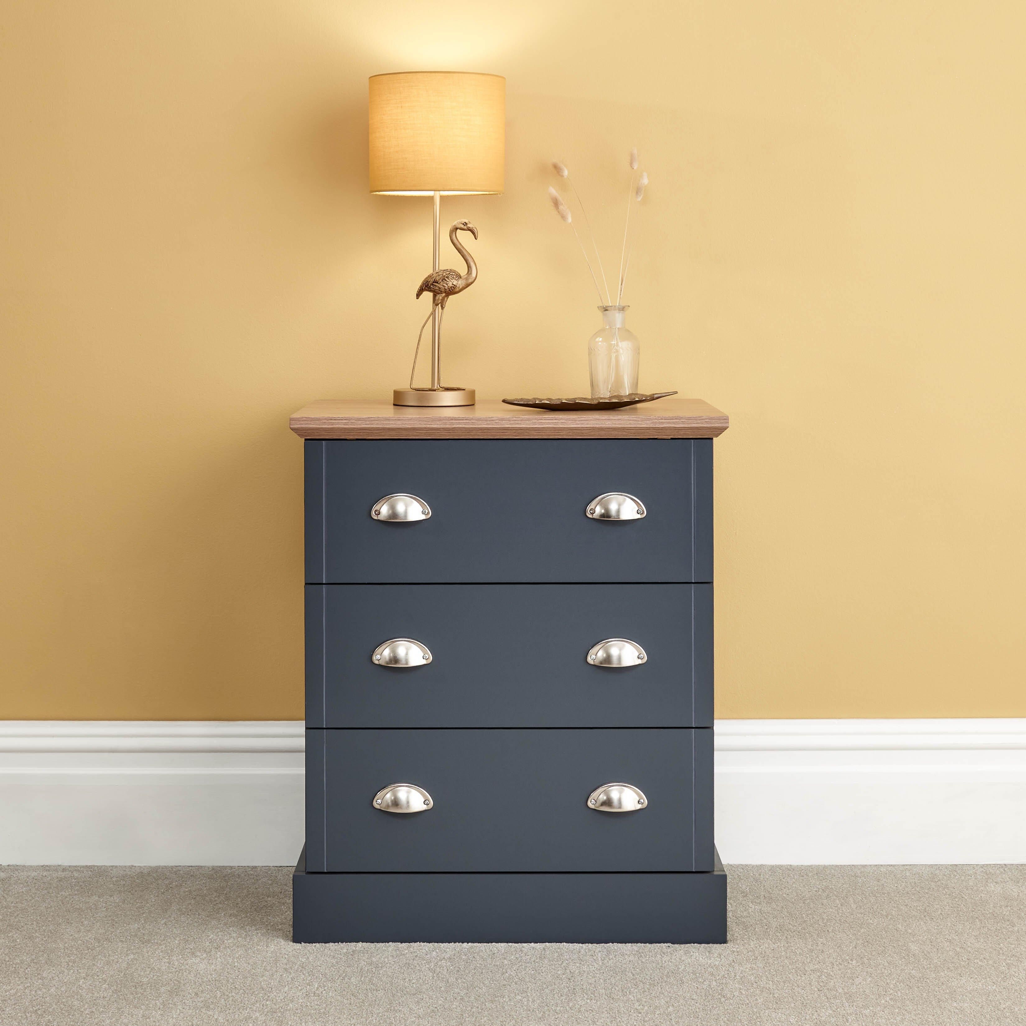 GFW Kendal 3 Drawer Chest in Blue