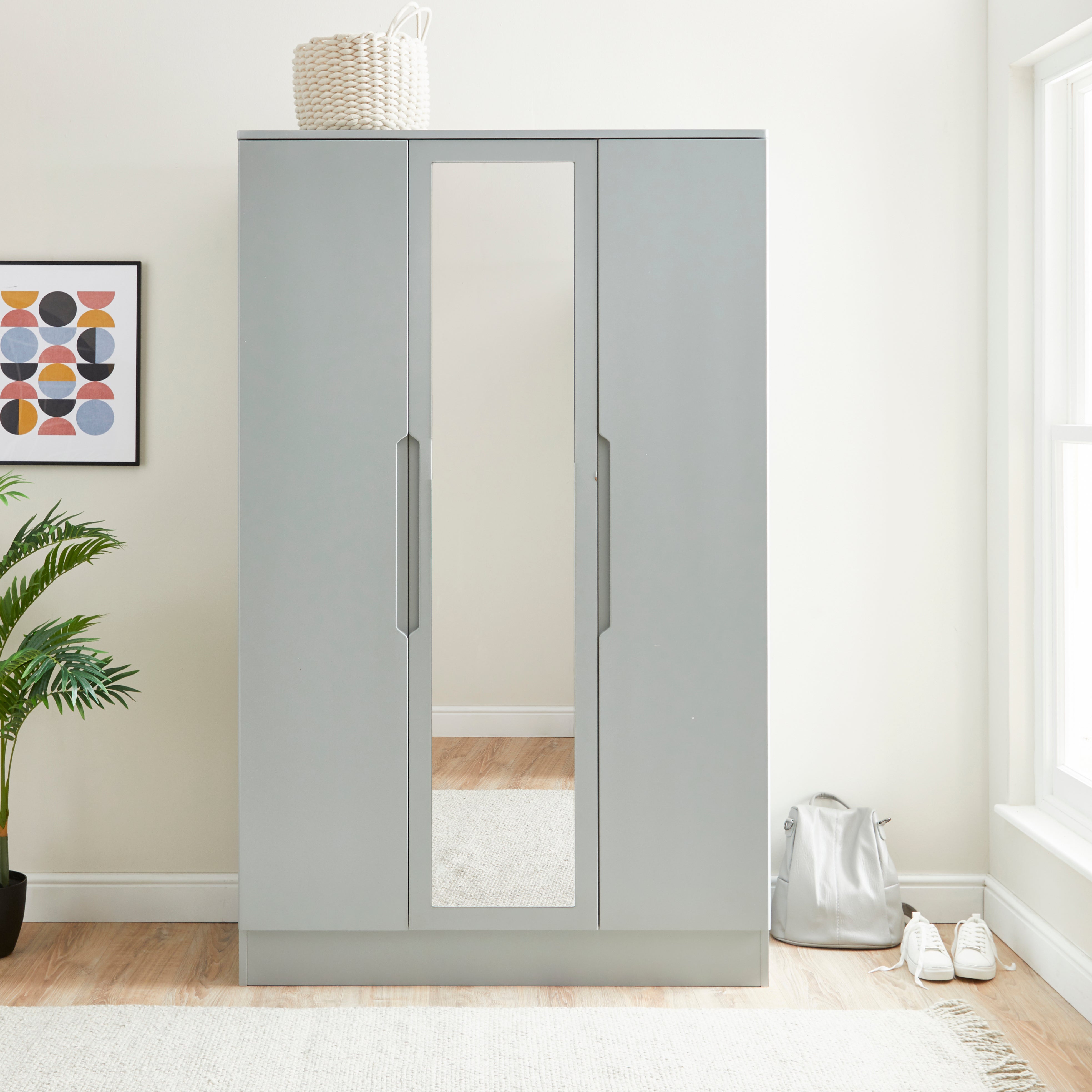 Larson Grey Triple Wardrobe Grey