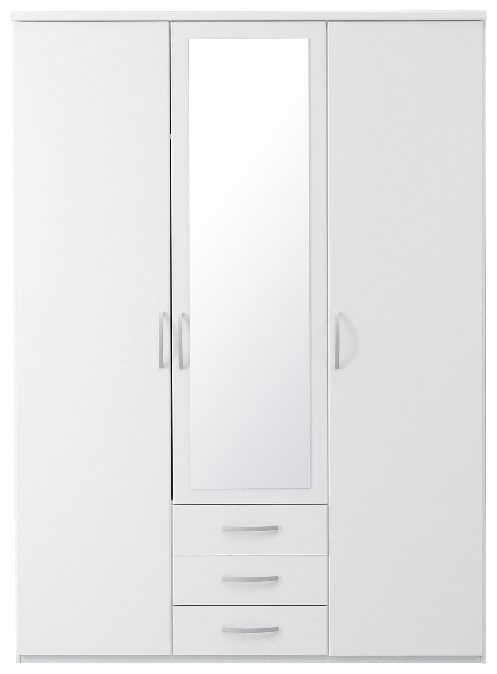 Argos Home New Hallingford 3Dr 3 Drw Mirror Wardrobe - White