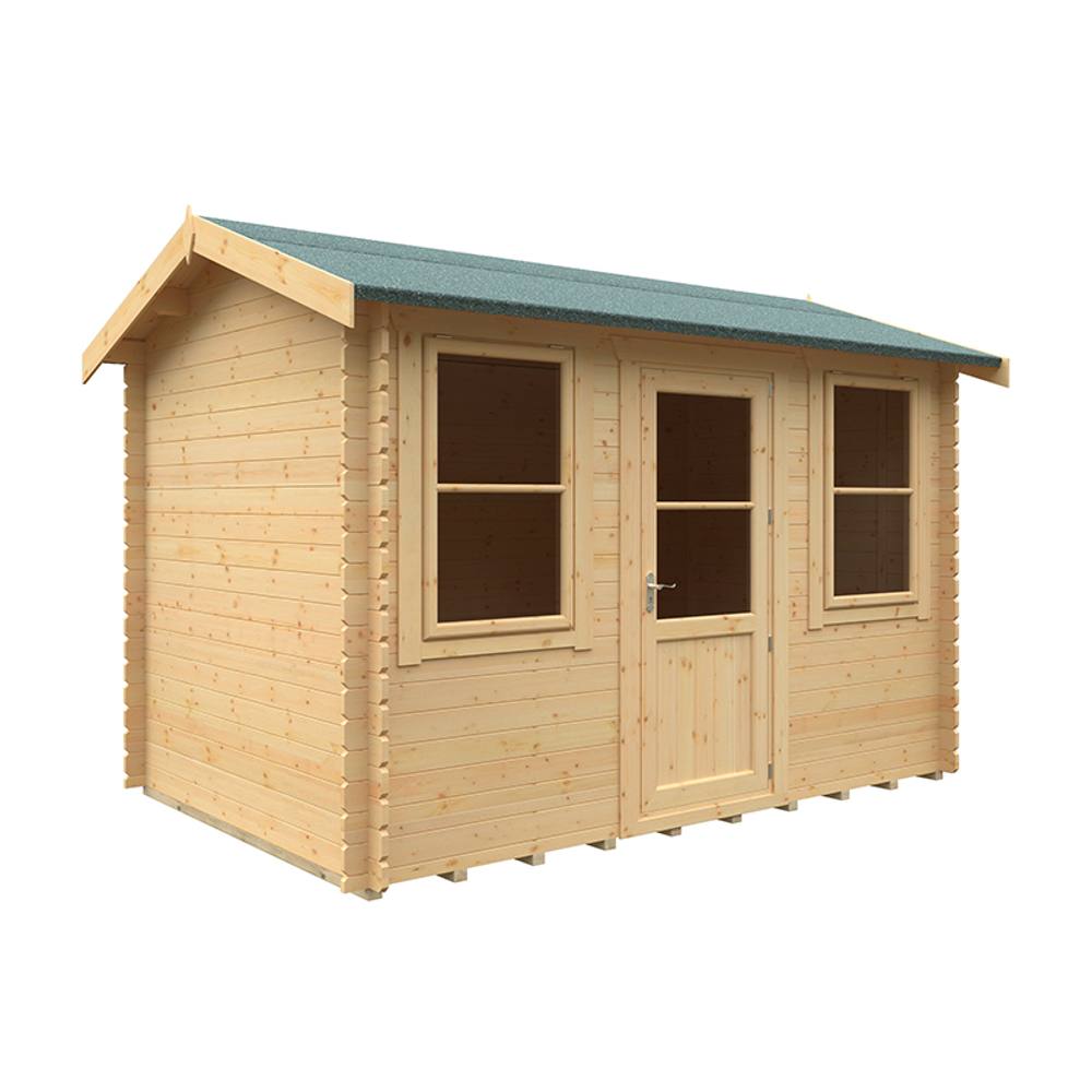 Buttercup Farm 12x8 The Skipton 28mm Cabin - L355 x W235 x H262.3 cm in Natural