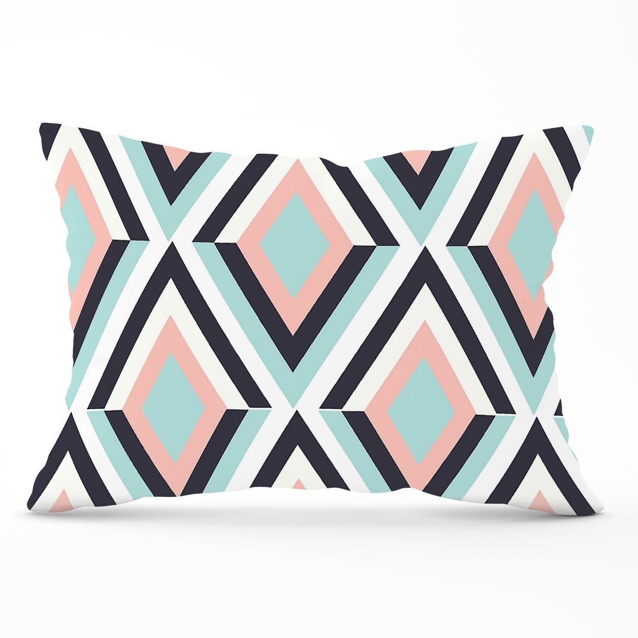 Warren Reed - Designer Zig Zag Abstract Pattern Cushions in Blue