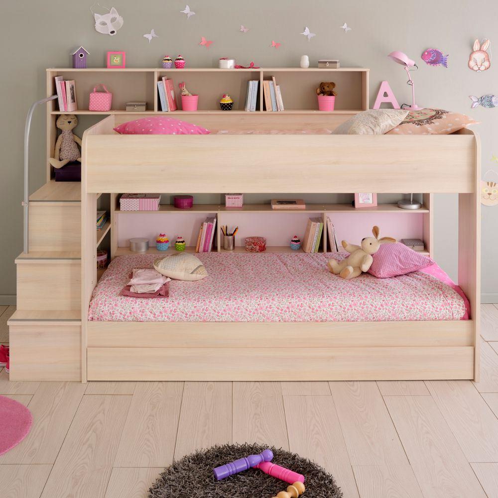 Bibop Acacia Wooden Bunk Bed with Underbed Storage Drawer Frame Only - EU Single