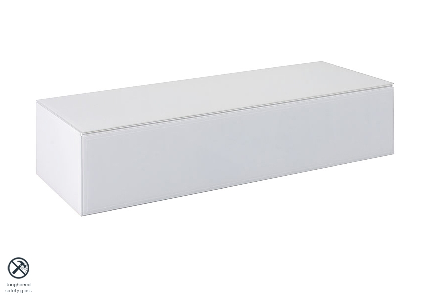 Inga White Floating Console Table  / Storage System