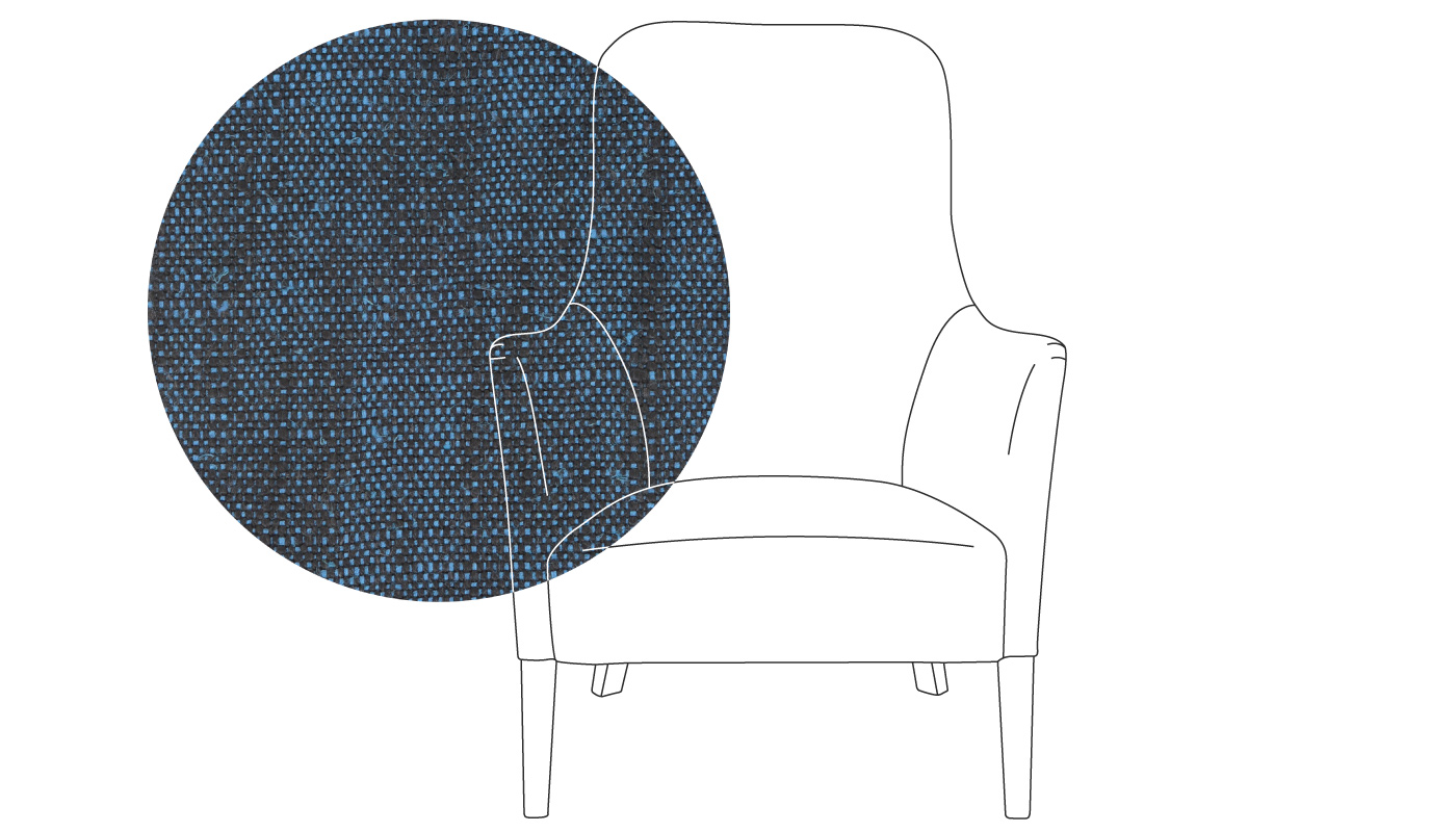 Pinch Pendel Armchair Broad Weave Lagoon Oak Feet