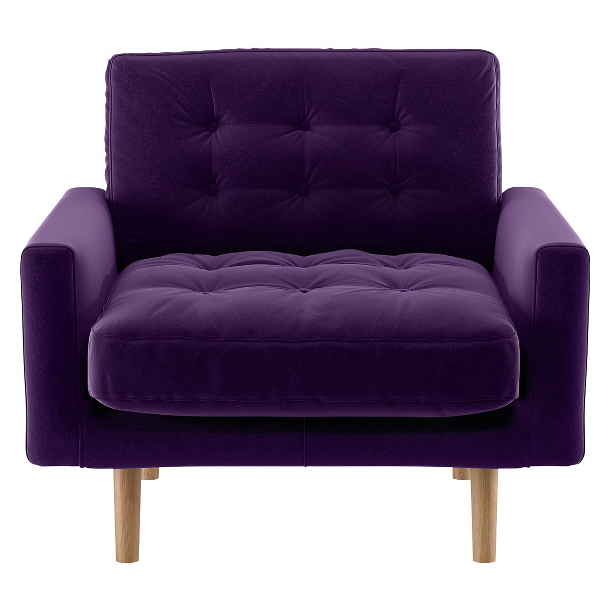 Habitat Fenner Dark Purple Velvet Armchair