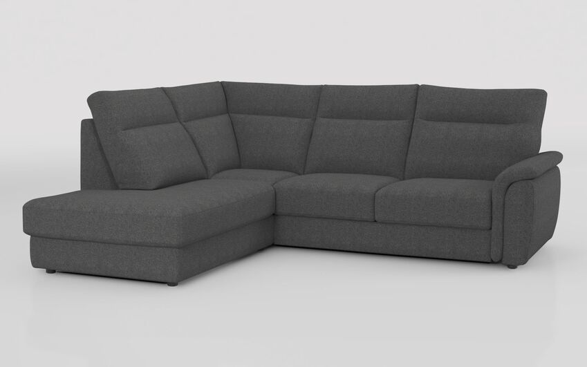 Fabric Ginestreto 1 Corner 3 Sofa with Sliding Footrest & Left Hand Facing Storage Lounger