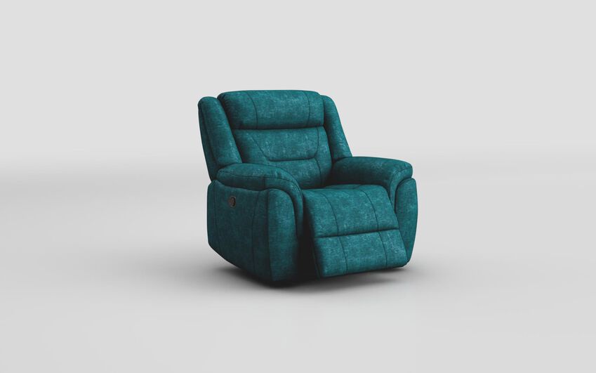 Blue Fabric Ainsdale Manual Recliner Chair