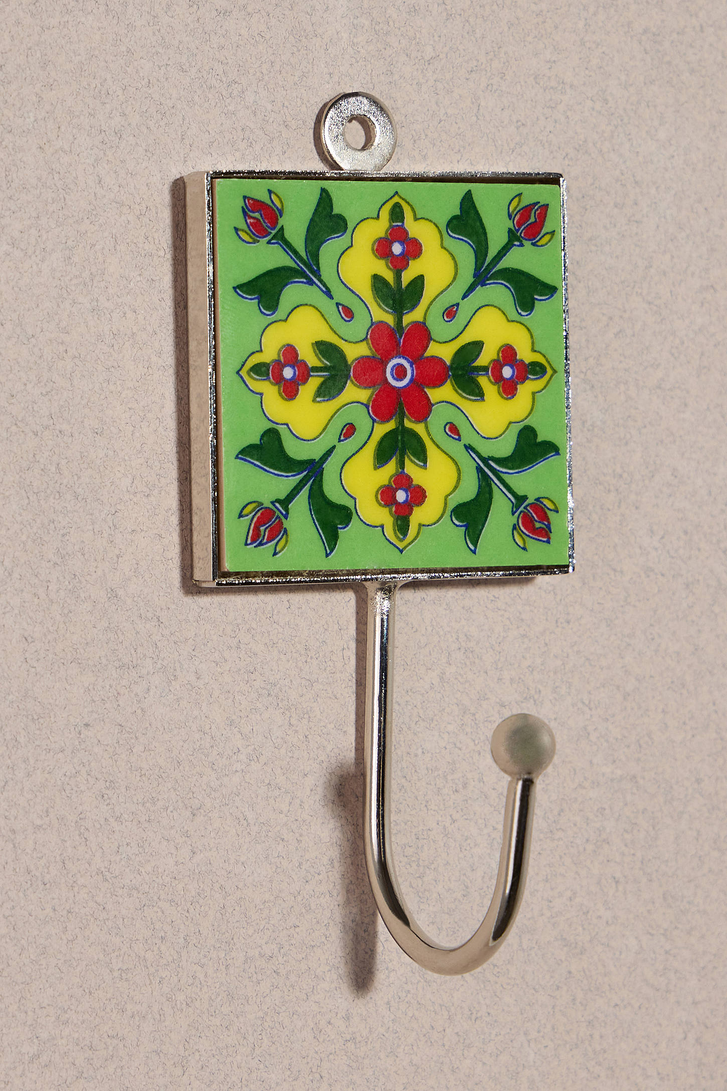 Single Tiled Wall Hook - Green