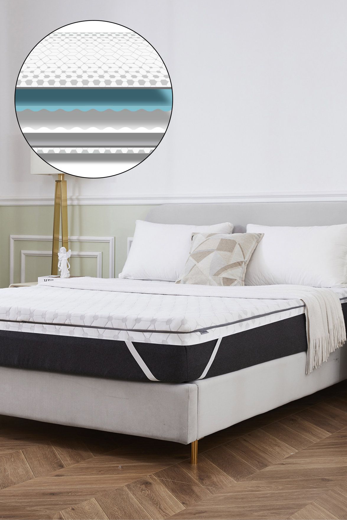 Ezysleep All Seasons Memory Foam Mattress Topper in White