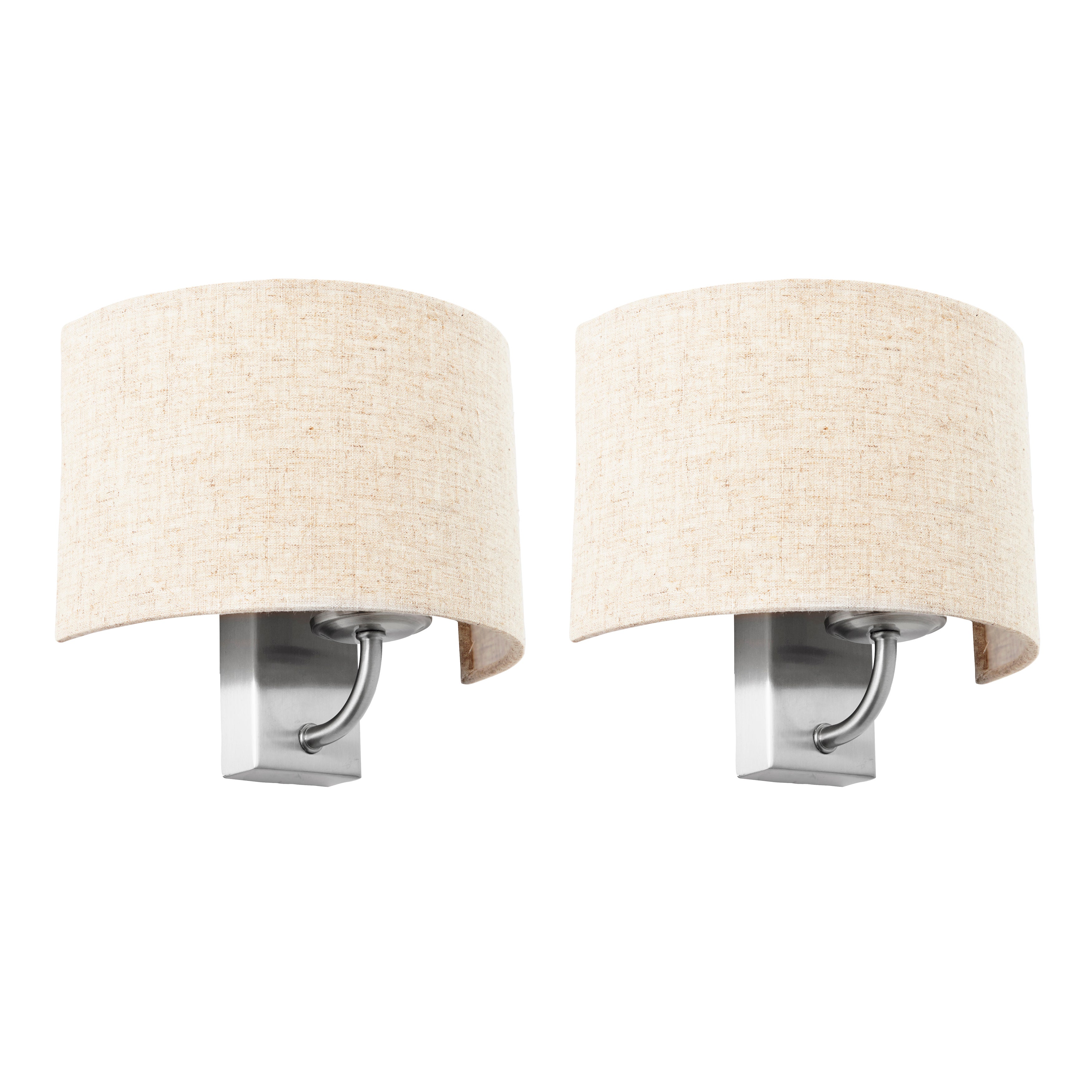 Set of 2 Preston Natural Shaded Wall Lights