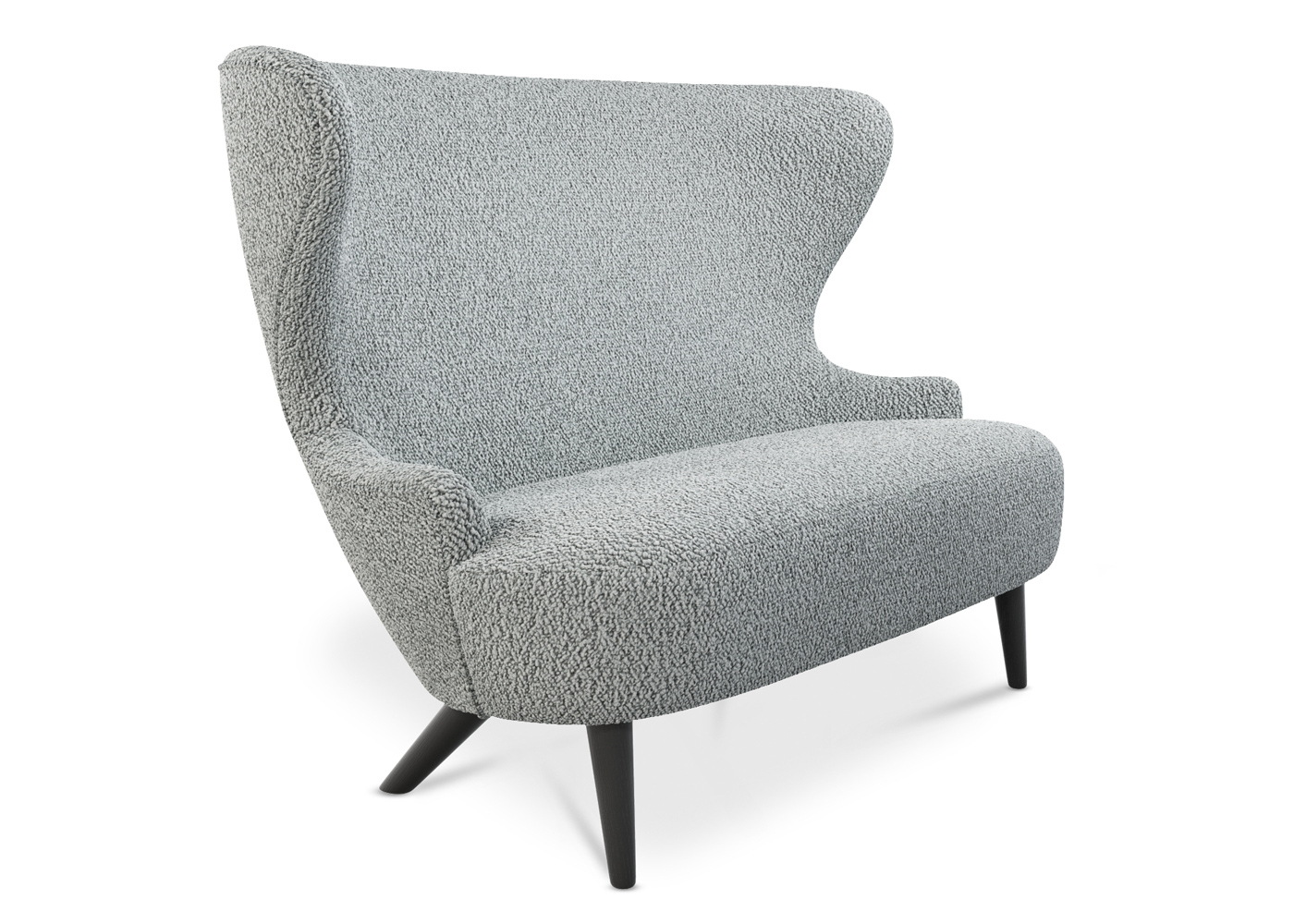 Tom Dixon Wingback Micro Sofa Grey Wool Black Legs
