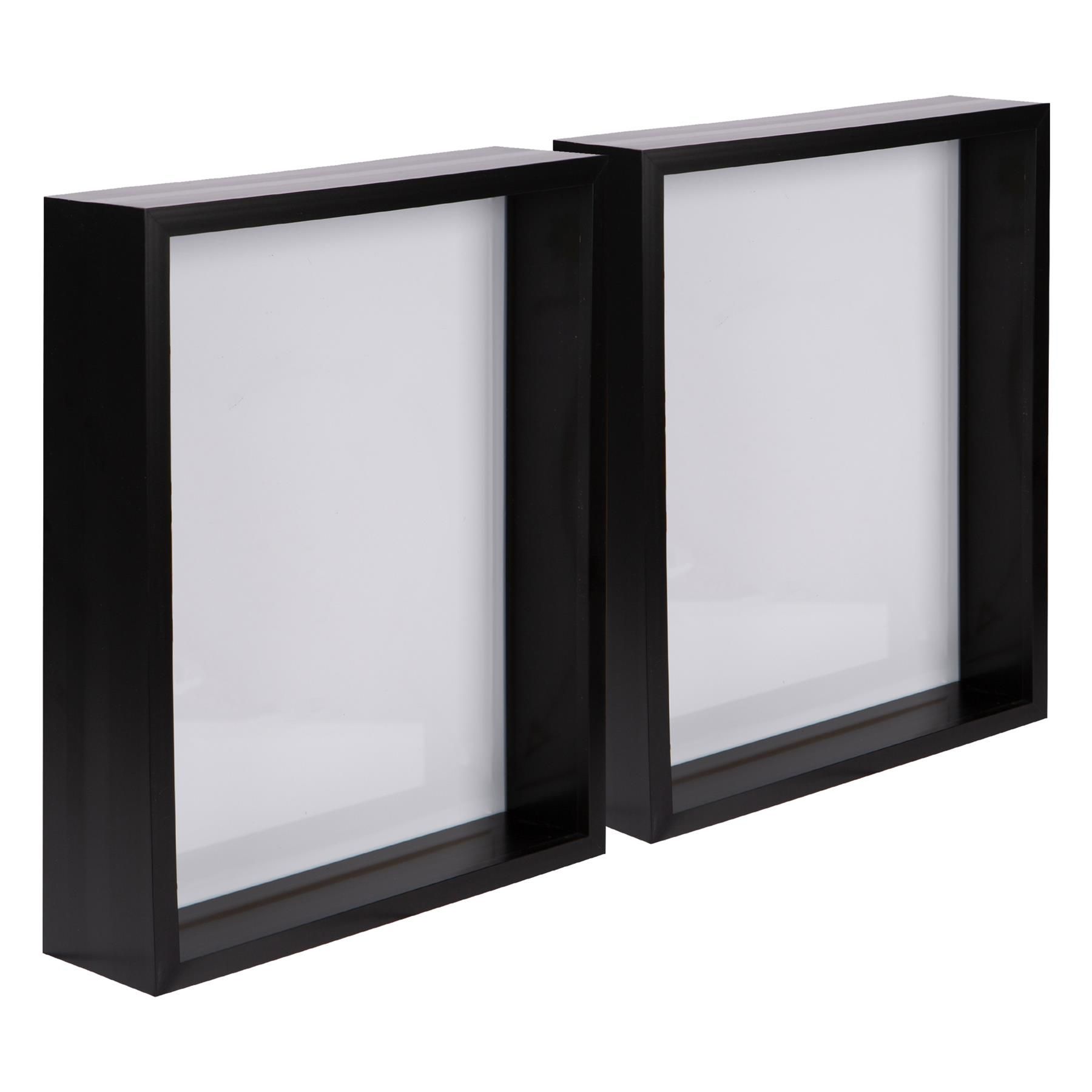 Nicola Spring 3D Deep Box Photo Frames - 8 x 10" - Pack of 2 in Black