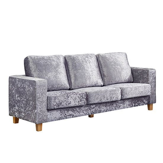 Wasp Crushed Velvet 3 Seater Sofa In Silver
