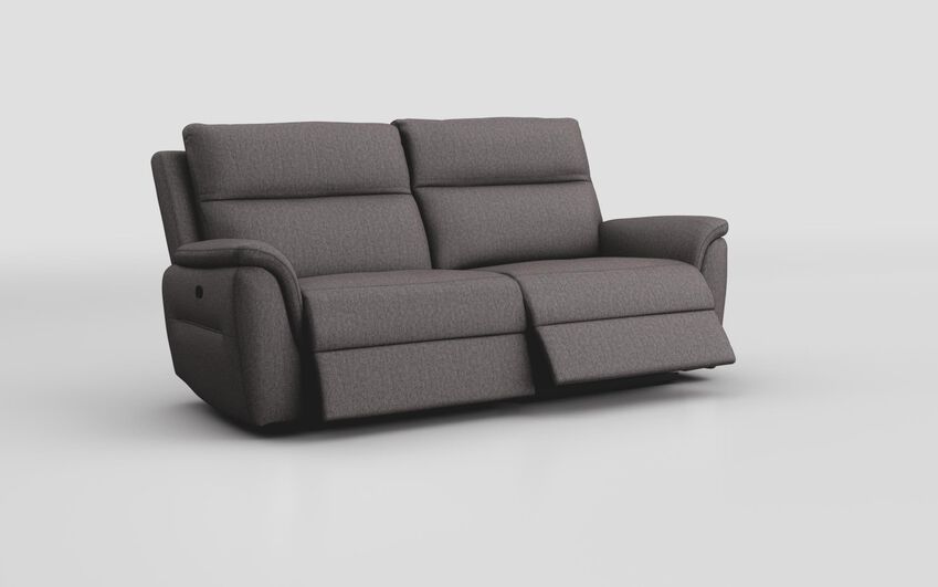 Grey Fabric Sogliano 3 Seater Manual Recliner Sofa