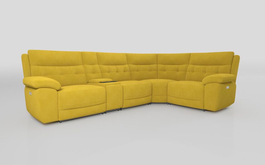 Green Fabric Belford 3 Corner 1 Sofa with Media Console